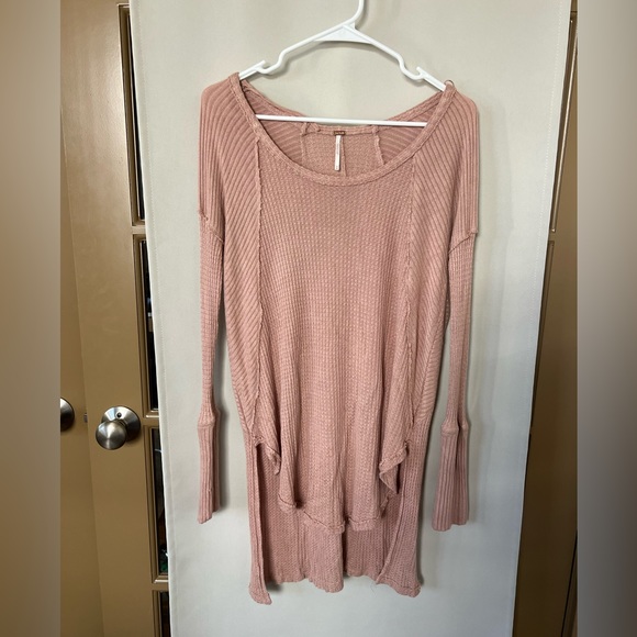Free People Tops - Free People Womens Medium Pink Thermal Long Sleeve Shirt